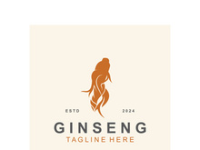 Ginseng logo herbal plant for medicine natural herbal design illustration idea