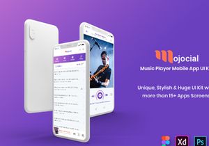 Mojocial-Music Player Mobile App UI Kit