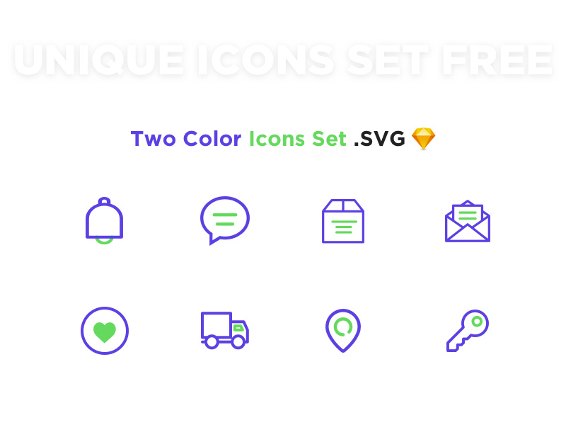 Two colour Icons Set