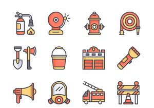 Fire Fighting Icon Set