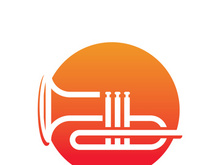 Musical instrument simple icon trumpet for jazz music logo design