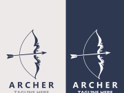 Crossbow logo image archery arrow vector, elegant modern simple icon design template