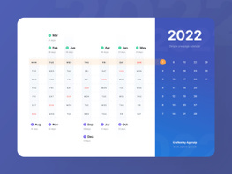 One Page Calendar UI for 2022 preview picture