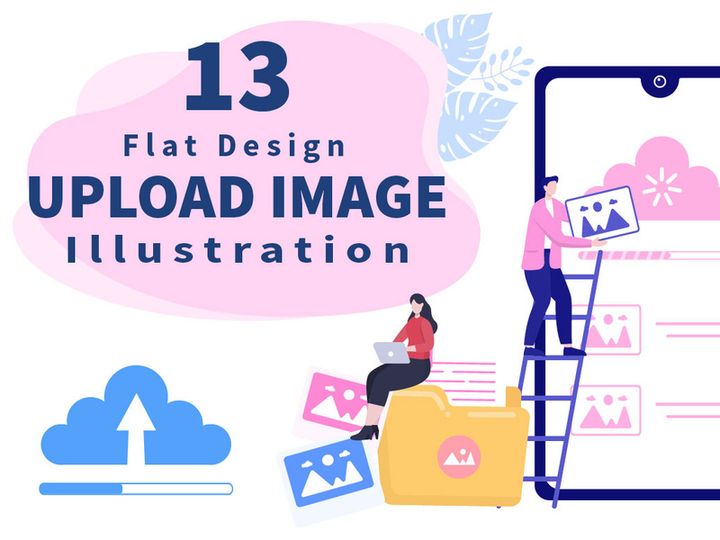 13 Upload image Background Vector Illustration