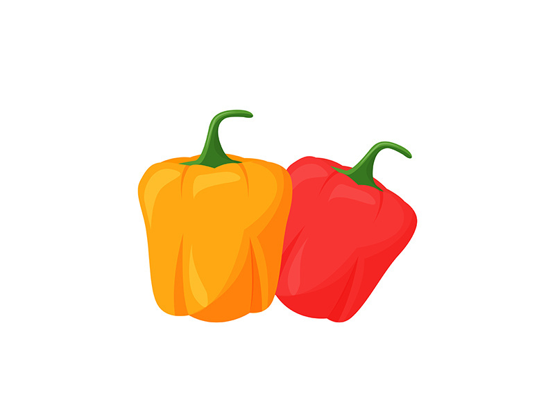 Two bell peppers cartoon vector illustration