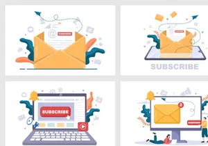 16 Subscribe Icon Button Vector Illustration