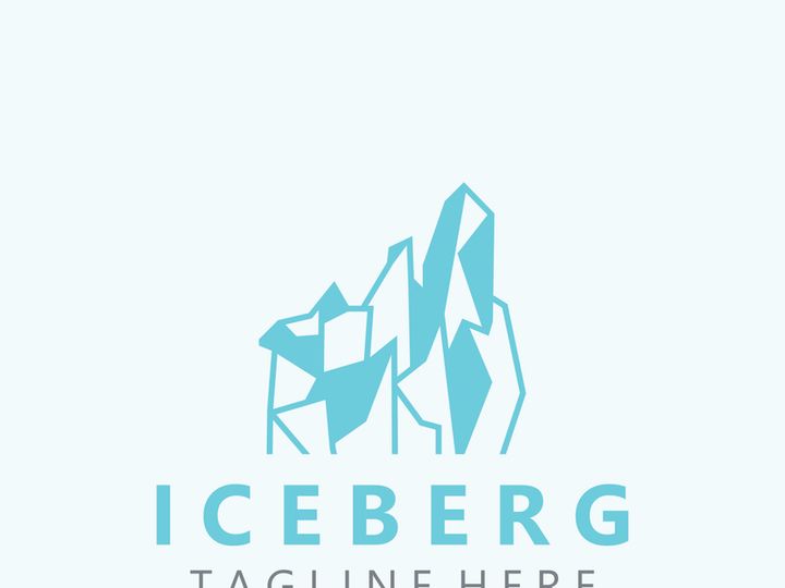 Iceberg Logo Design,simple ice mountain landscape Template vector Illustration