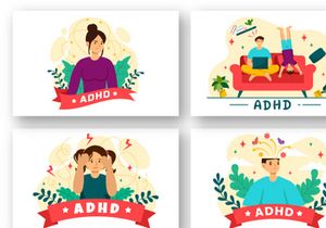 12 ADHD or Attention Deficit Hyperactivity Disorder Illustration