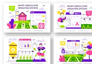 10 Smart Agriculture Irrigation Systems Illustration