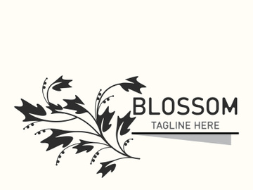 Blossom floral beautiful leaf and flower vector art, icon graphic decoration business wedding template preview picture