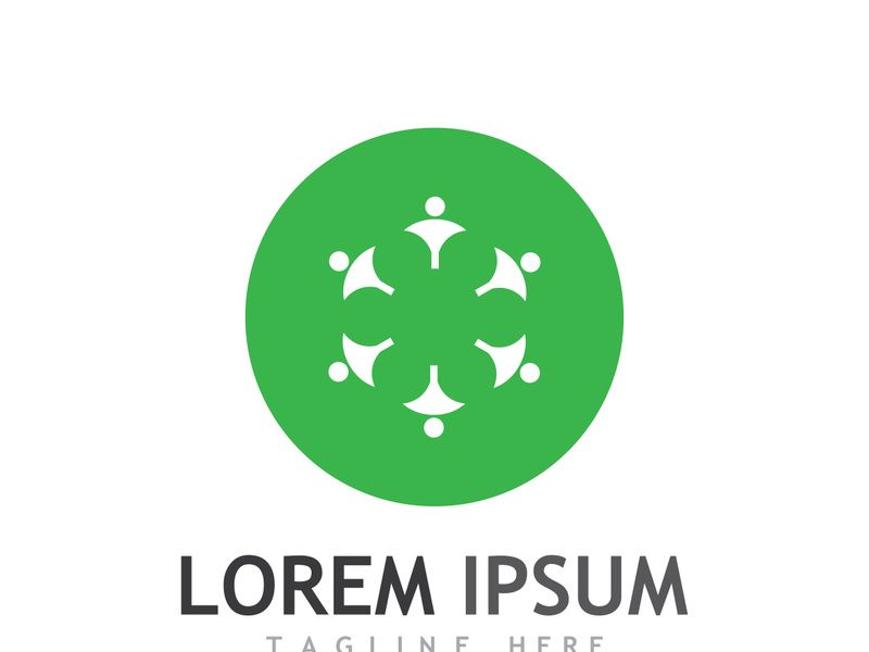 Community of people logo design with creative idea.