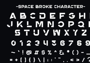 Space Broke - Modern Futuristic Font