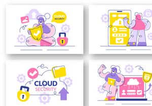 10 Digital Cloud Security Illustration