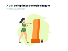 Female boxer practicing using a punching bag