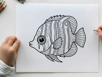 Stylized fish swimming vector illustration flat design