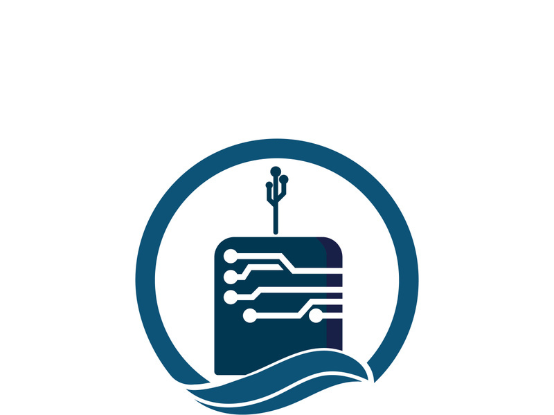 Digital book logo technology vector icon design