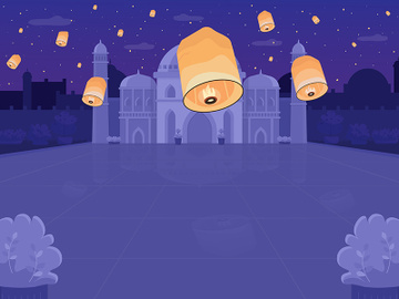 Lantern festival flat color vector illustration preview picture