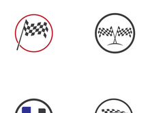 Creative and modern racing flag logo design.