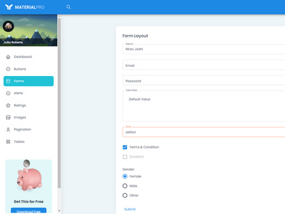 MaterialPRO Free NextJs Admin Dashboard Template