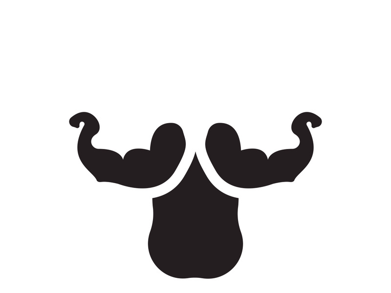 Arm muscle silhouette logo biceps icon vector illustration