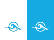 Wave beach vector illustration design logo