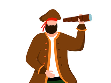 Pirate flat vector illustration preview picture