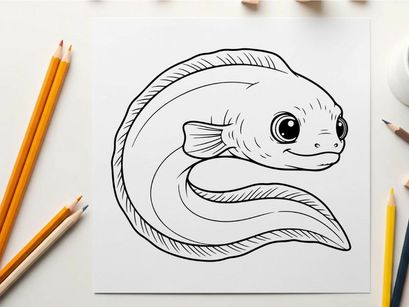 Cute cartoon fish smiling vector illustration flat design