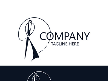 Needle and thread Sewing logo outline combination Line flat design template Simple icons. Concept tailor illustration preview picture