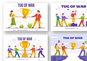 8 Tug of War Vector Illustration