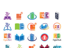 Digital book logo technology vector icon design