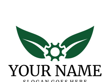 Green leaf logo design vector illustration preview picture