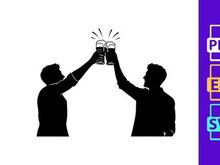 Cheers Silhouette of Friends with Beer