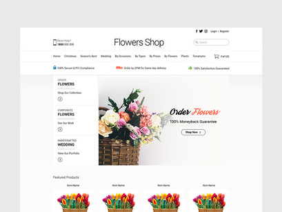 FlowerShop Free Template PSD