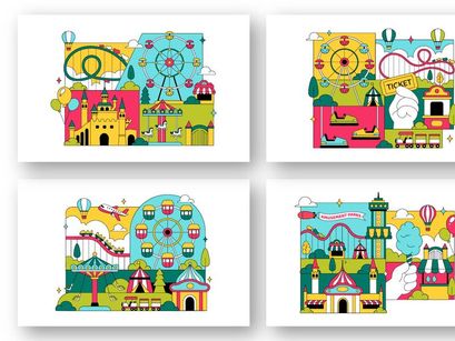 10 Amusement Park Illustration