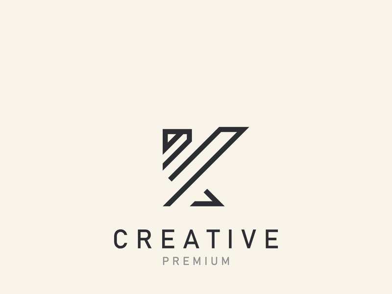 Initial K Letter Logo Modern minimalist design alphabet template