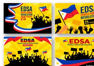 12 Edsa People Power Revolution Anniversary of Philippine Illustration