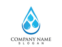 Blue water drop vector logo icon illustration images
