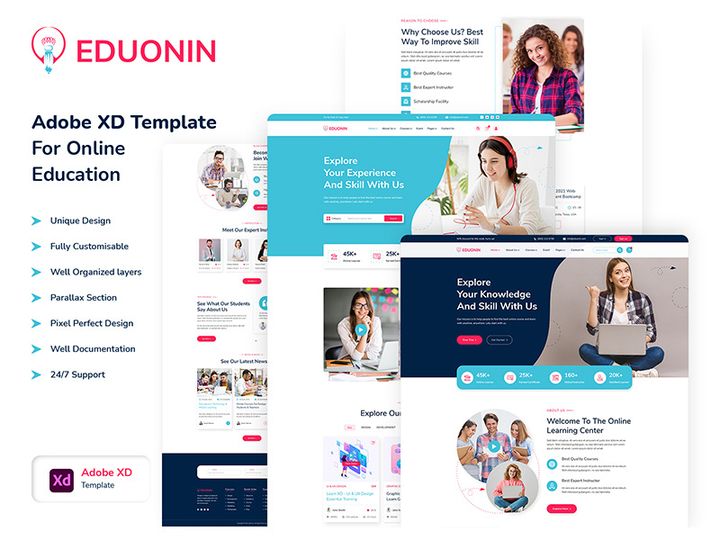 Eduonin – Online Education XD Template