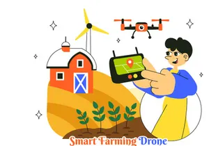 10 Smart Drone Farming Technology Illustration