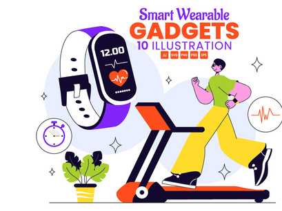 10 Smart Wearable Gadgets Illustration