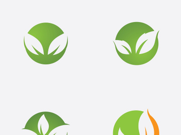 Green leaf ecological element vector icon logo preview picture