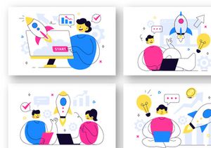 10 Business Startup Vector Illustration
