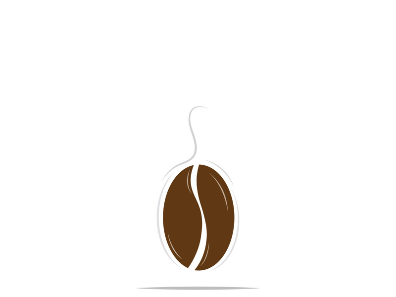 Coffee bean logo for cafe, business, label.