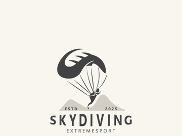 Skydiving logo sport high adventure Inspiration Silhouette Paragliding Template preview picture