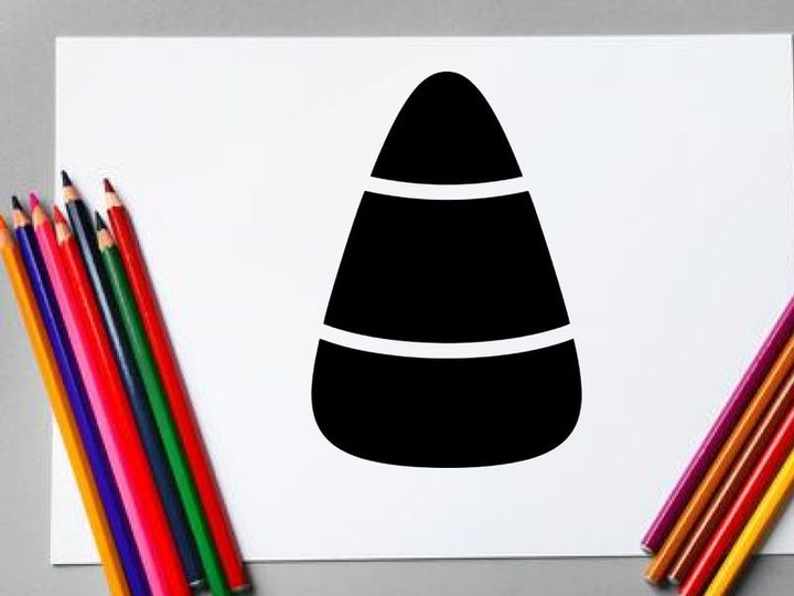 Close-up of a black and white candy corn on white background
