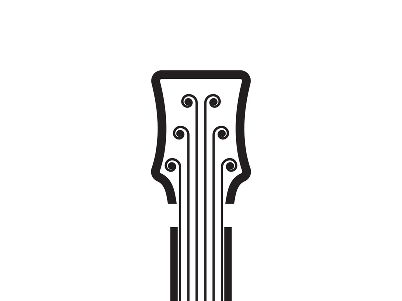 Guitar logo design icon and symbol vector inspiration