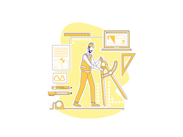 Engineering manager thin line concept vector illustration preview picture