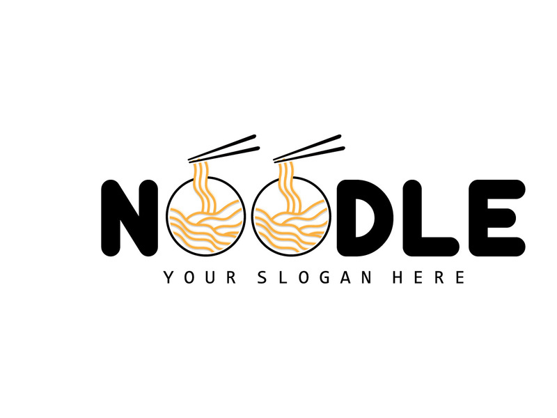 Noodle Logo, Ramen Vector, Chinese Food, Fast Food Restaurant Brand Design, Product Brand, Cafe