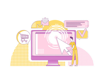 PPC marketing thin line concept vector illustration preview picture