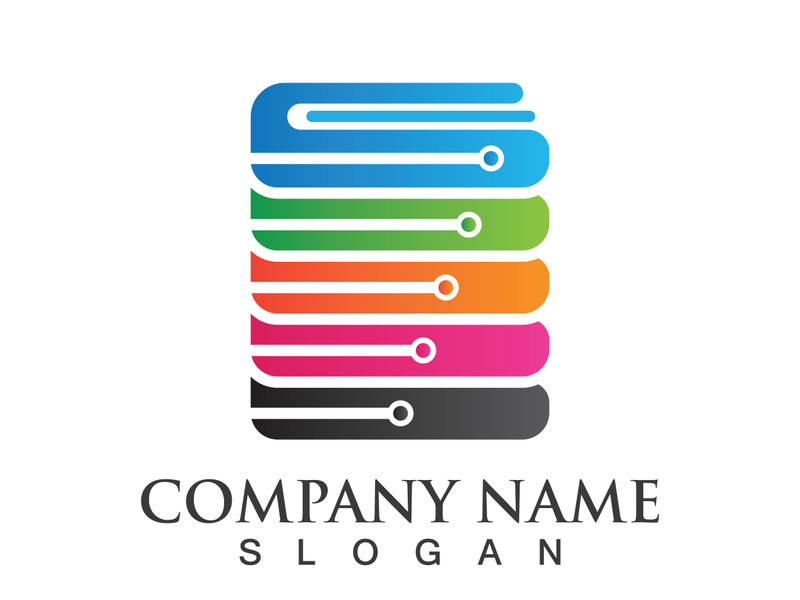 Digital book logo technology vector icon design
